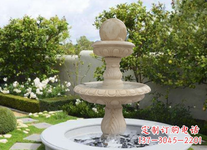 辽宁双层风水球喷泉别墅石雕
