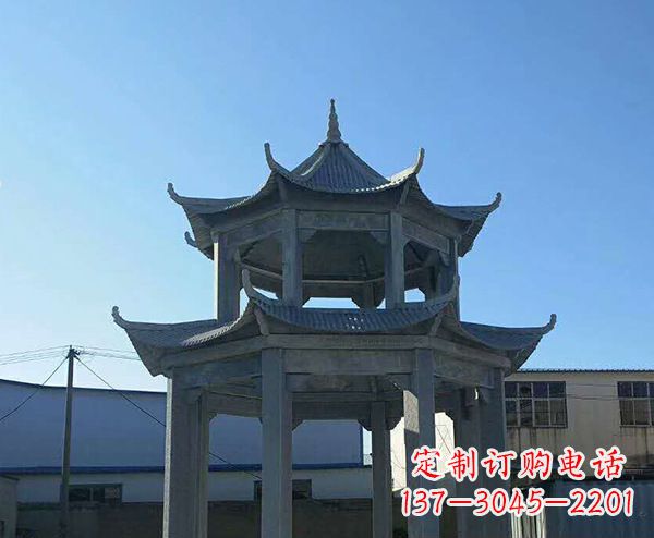辽宁双层仿古石凉亭石雕_1