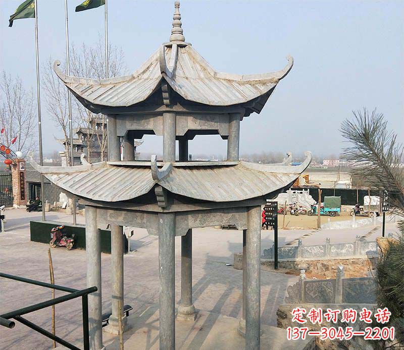 辽宁双层户外凉亭石雕
