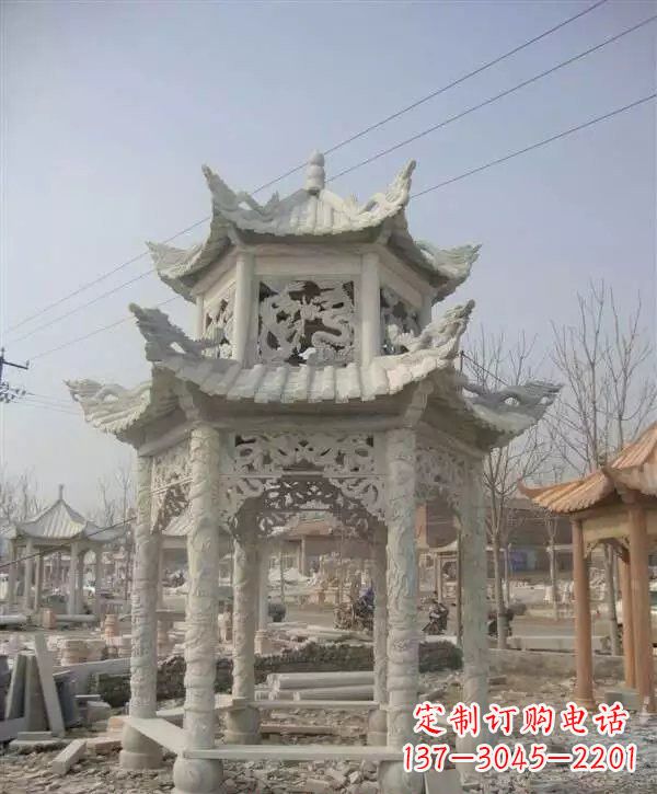 辽宁双层凉亭石雕