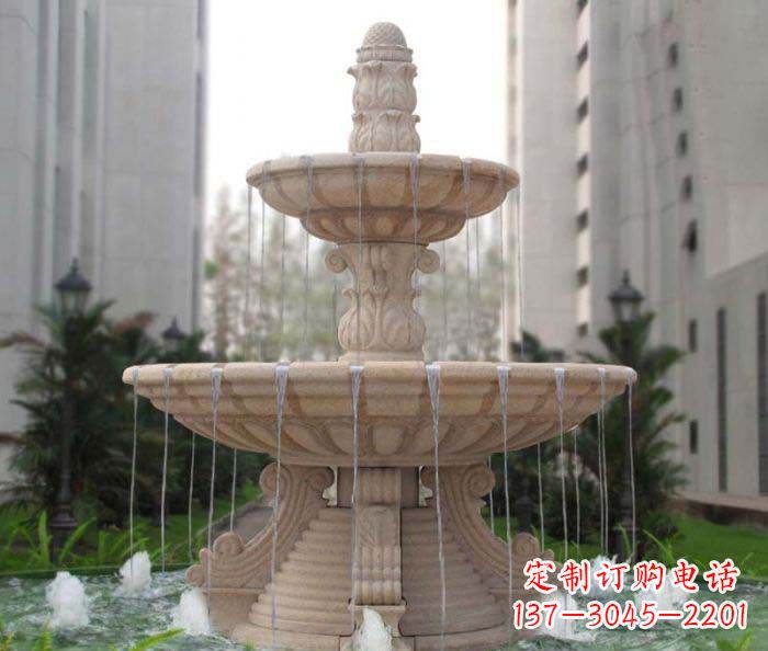 辽宁双层喷泉小区石雕