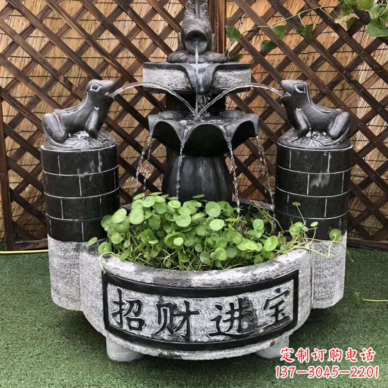 辽宁双层喷泉石雕