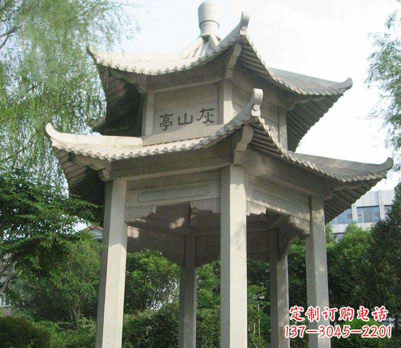 辽宁双层石凉亭石雕