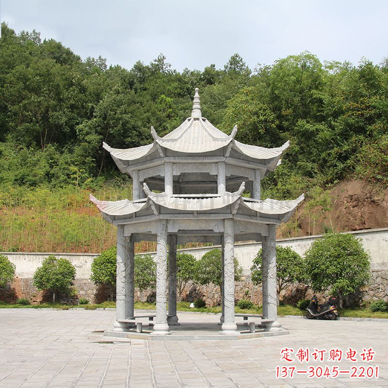 辽宁双层庭院石凉亭