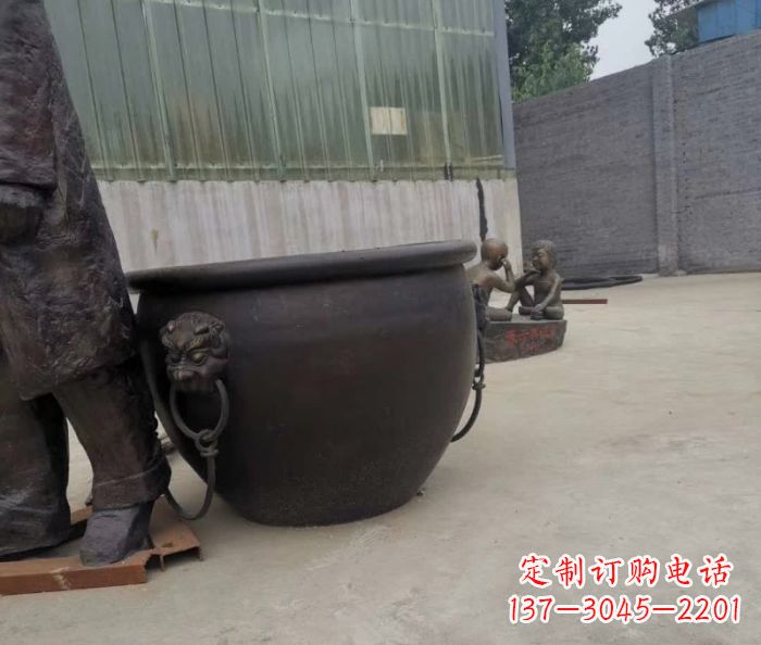 辽宁水缸铜雕塑 (2)