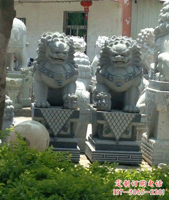辽宁寺庙景观仿古石狮子
