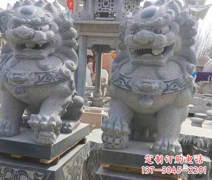 辽宁寺庙景观仿古石狮子 (3)