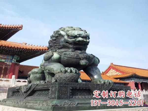 辽宁寺庙青铜狮子