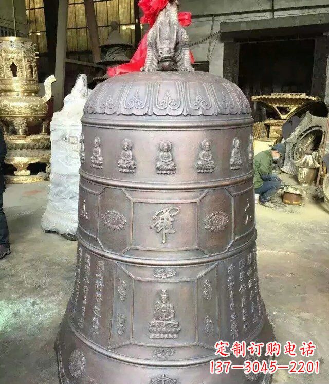 辽宁寺庙铜雕钟铸铜钟雕塑