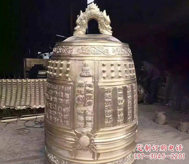 辽宁寺庙铜钟雕塑 (3)