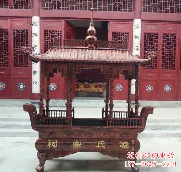 辽宁寺庙香炉铜雕
