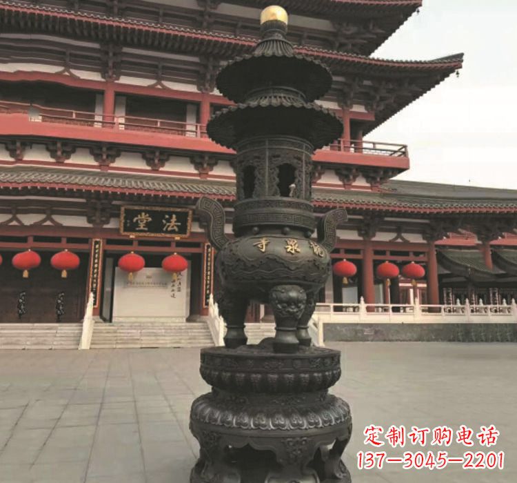 辽宁寺庙香炉铜雕222