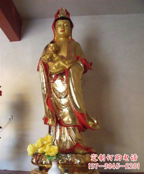 辽宁送子观音铜雕 (2)