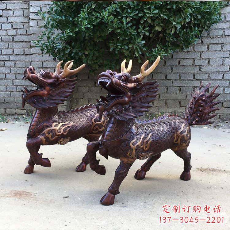 辽宁送子麒麟铜雕塑
