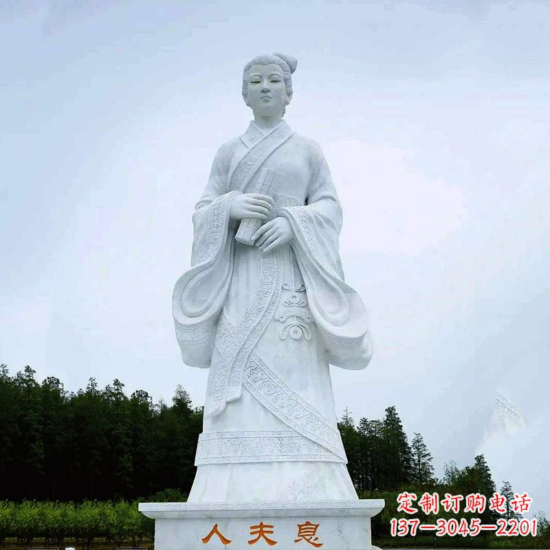 辽宁桃花夫人息妫汉白玉雕塑-景区园林历史名人古代著名美女雕像