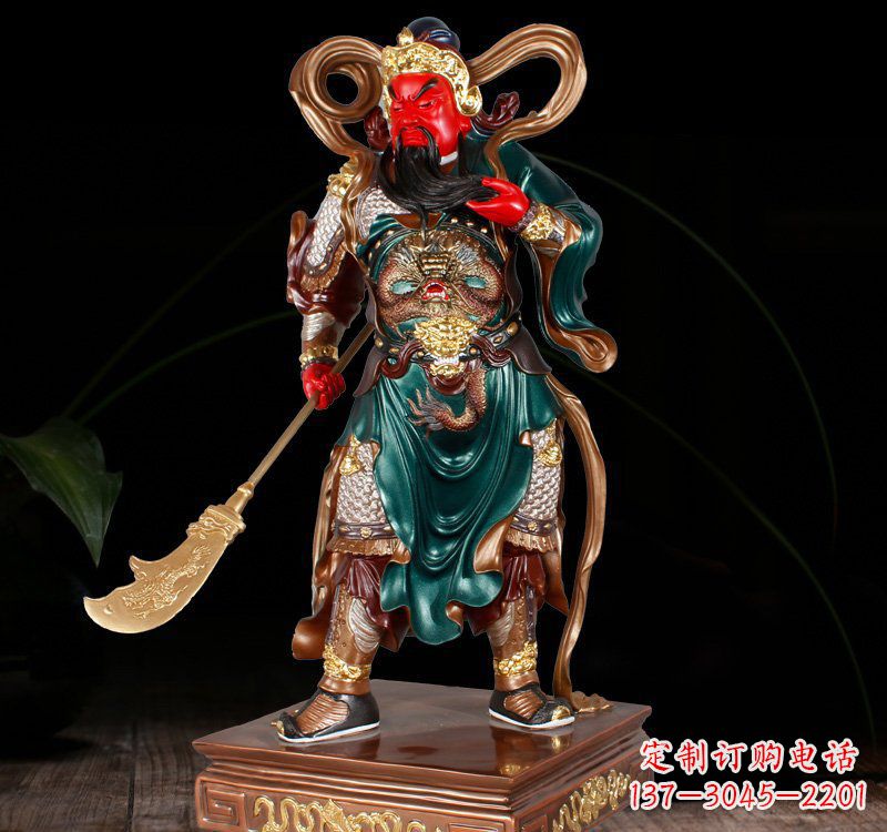 辽宁铜雕彩绘关公