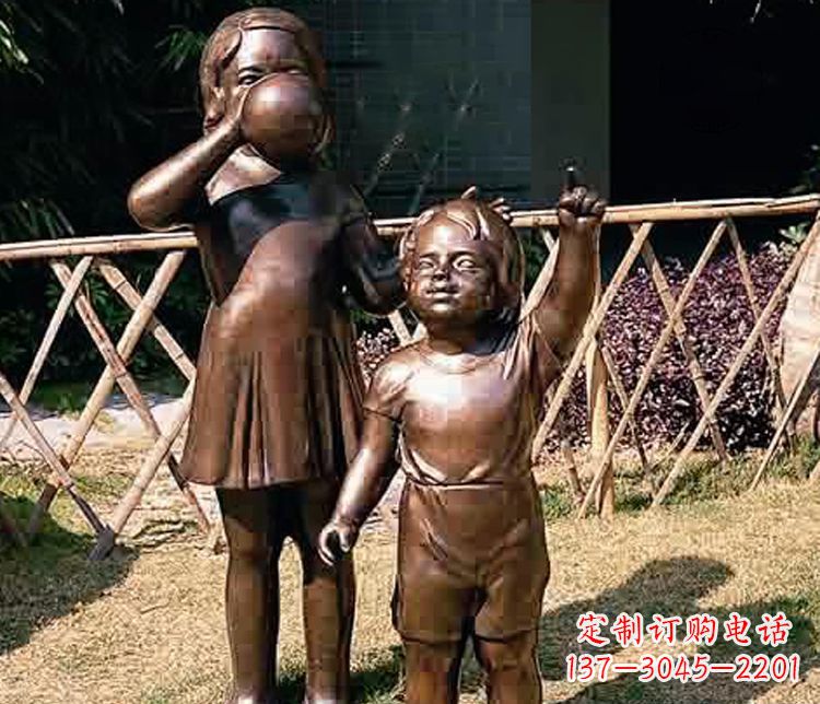辽宁铜雕吹气球儿童