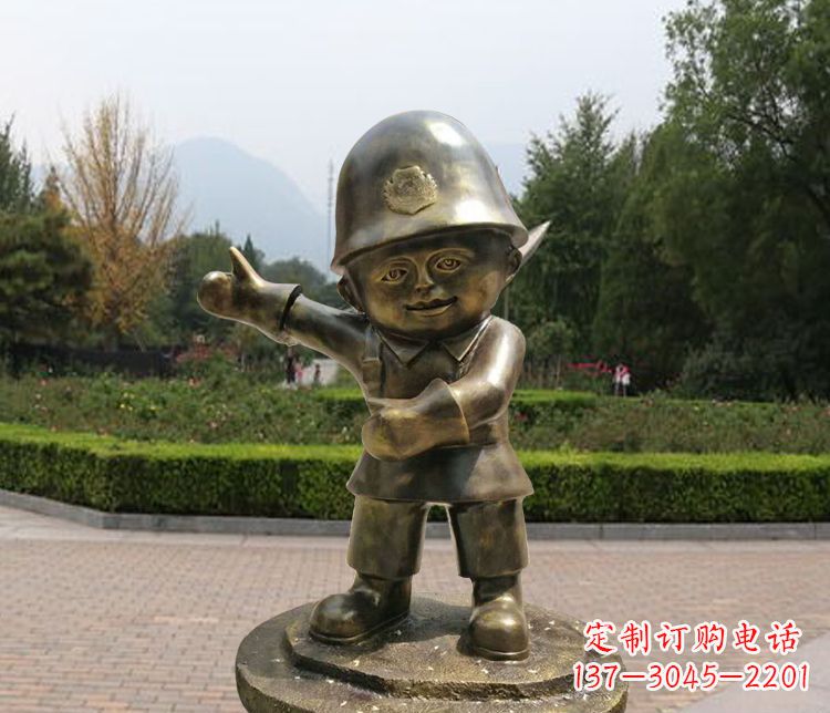 辽宁铜雕儿童交通警察