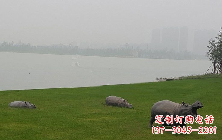 辽宁铜雕河马公园动物雕塑