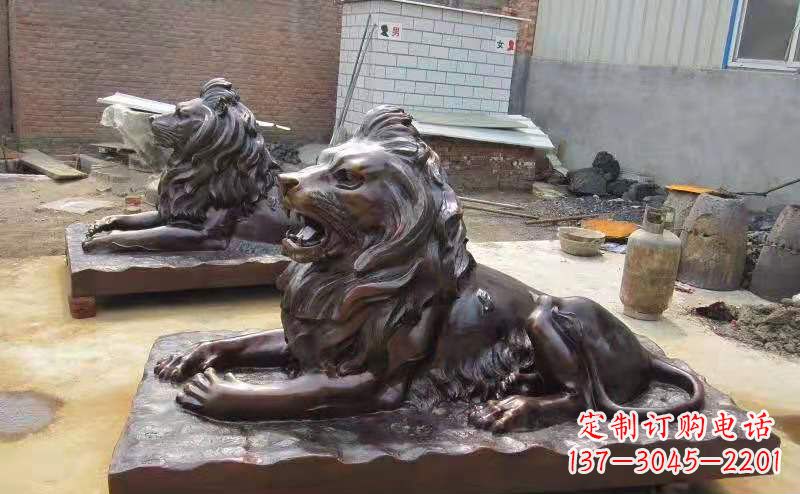 辽宁铜雕狮子户外摆件镇宅动物雕塑