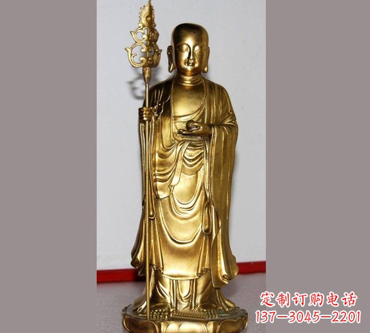 辽宁铜雕寺庙佛堂地藏菩萨