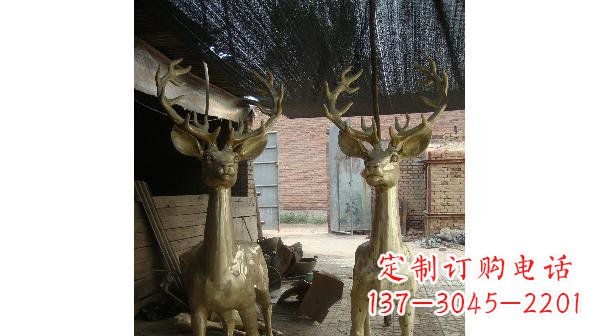 辽宁铜雕小鹿公园动物雕塑 (2)