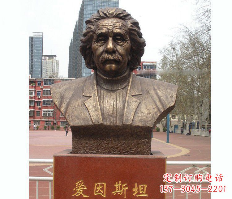 辽宁铜雕校园爱因斯坦胸像雕塑摆件