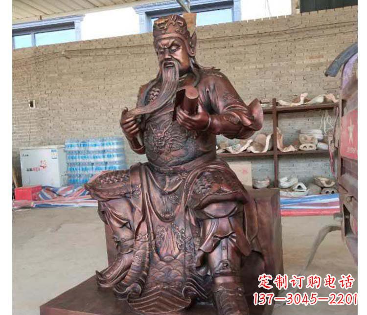 辽宁铜雕镇宅关公寺庙神像雕塑摆件 (3)