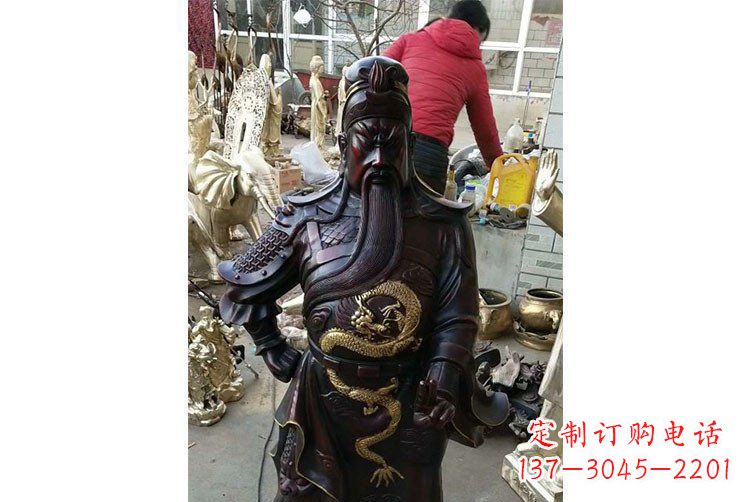 辽宁铜雕镇宅关公寺庙神像雕塑摆件 (4)