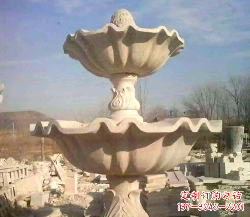 辽宁晚霞红大型喷泉石雕