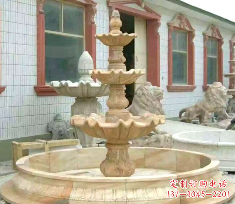 辽宁晚霞红大型喷泉石雕 (3)