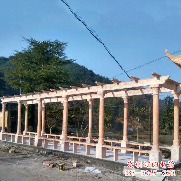 辽宁晚霞红花架长廊