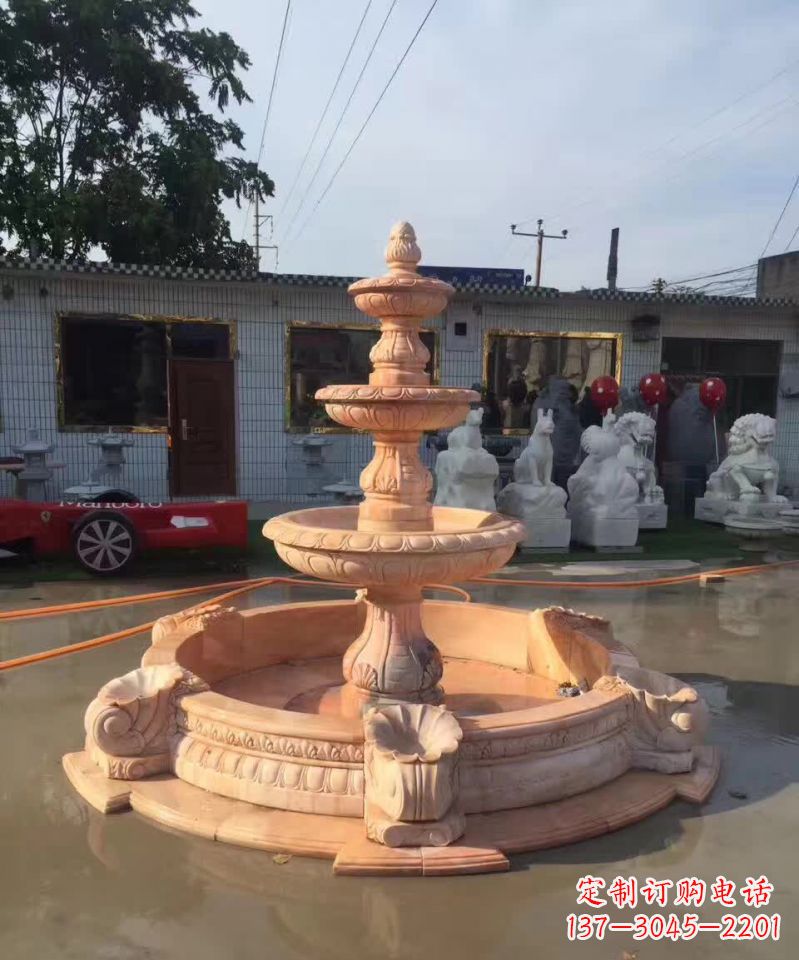辽宁晚霞红欧式流水喷泉