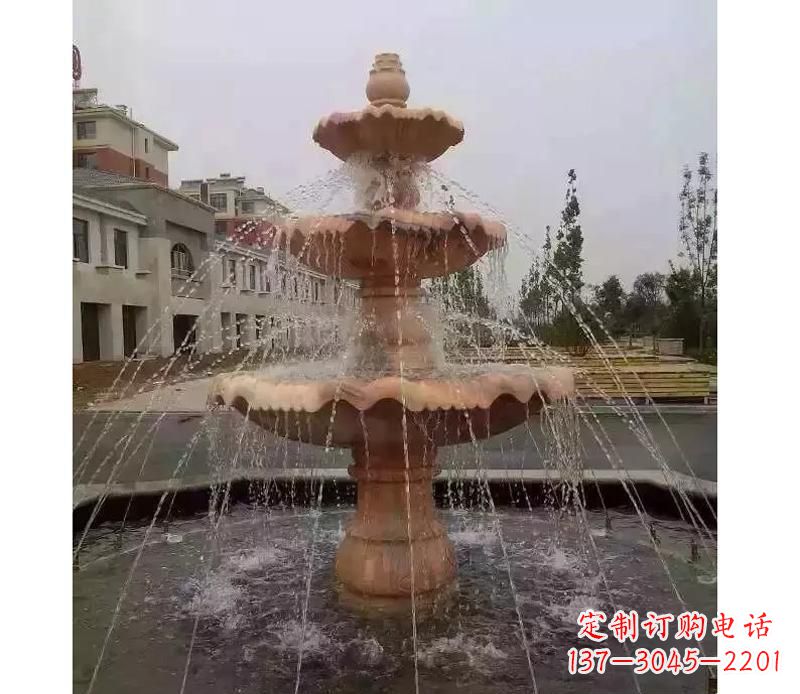辽宁晚霞红喷泉雕塑