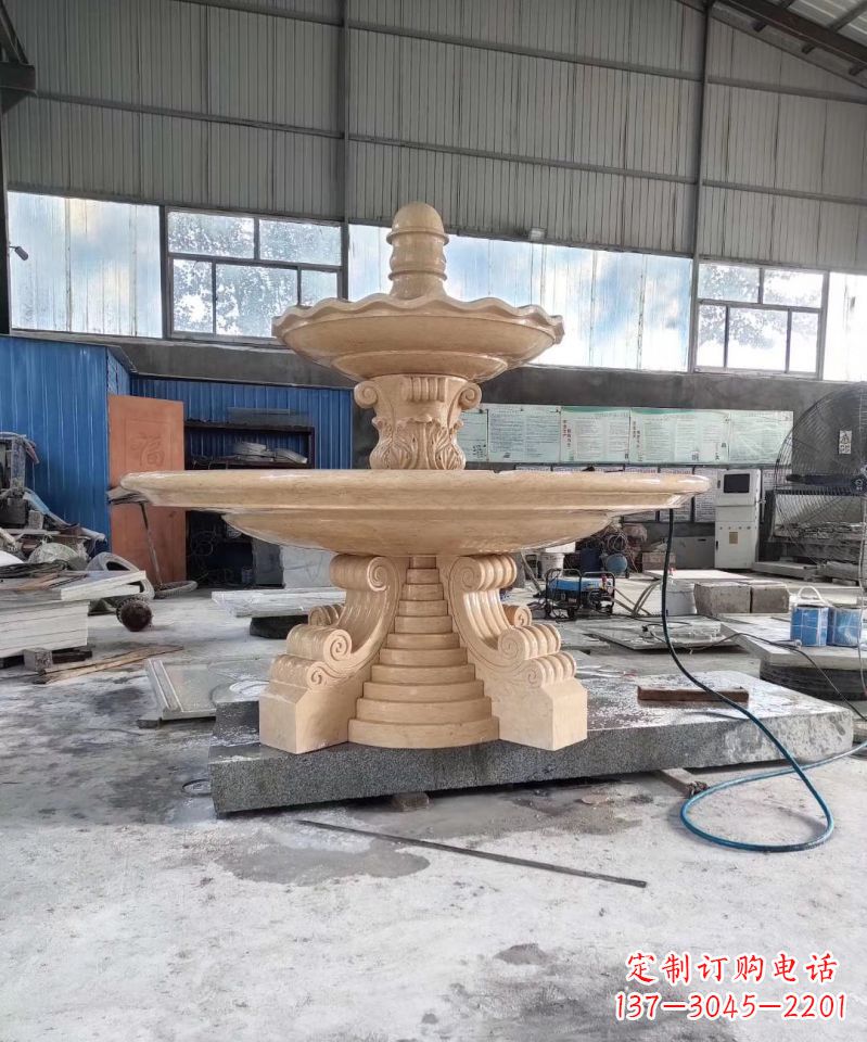 辽宁晚霞红喷泉石雕广场景观雕塑