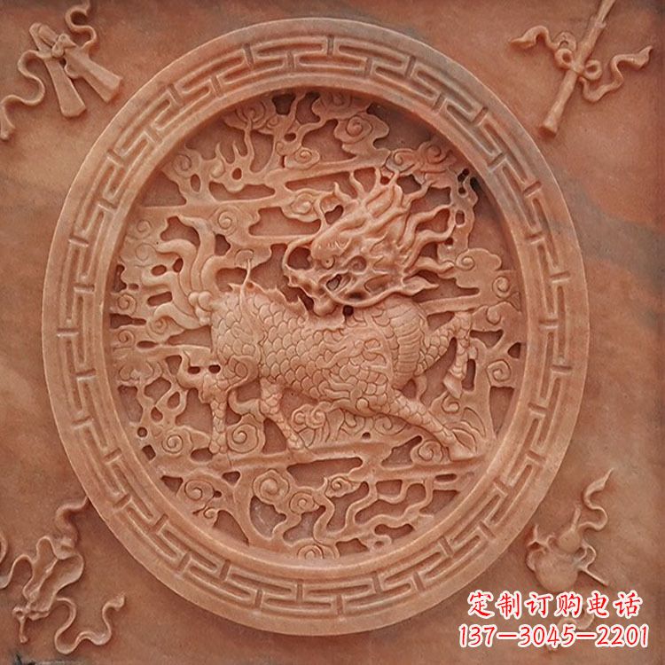 辽宁晚霞红麒麟建筑装饰壁画