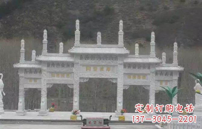 辽宁五门牌坊石雕 (2)