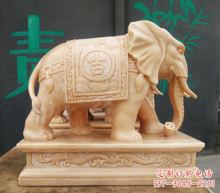 辽宁现代石雕大象雕像