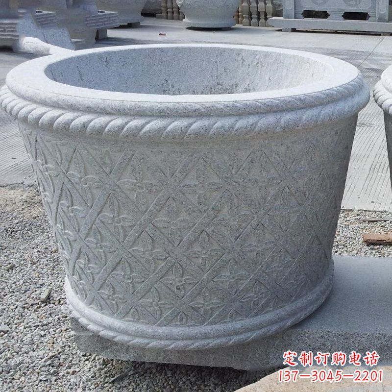 辽宁现代石雕花盆雕塑