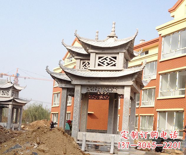 辽宁小区景观大理石凉亭石雕