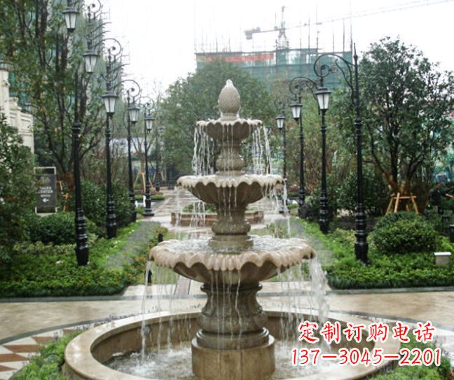 辽宁小区景观大理石喷泉石雕 (4)
