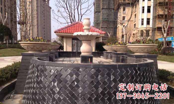 辽宁小区景观大理石喷泉石雕 (3)