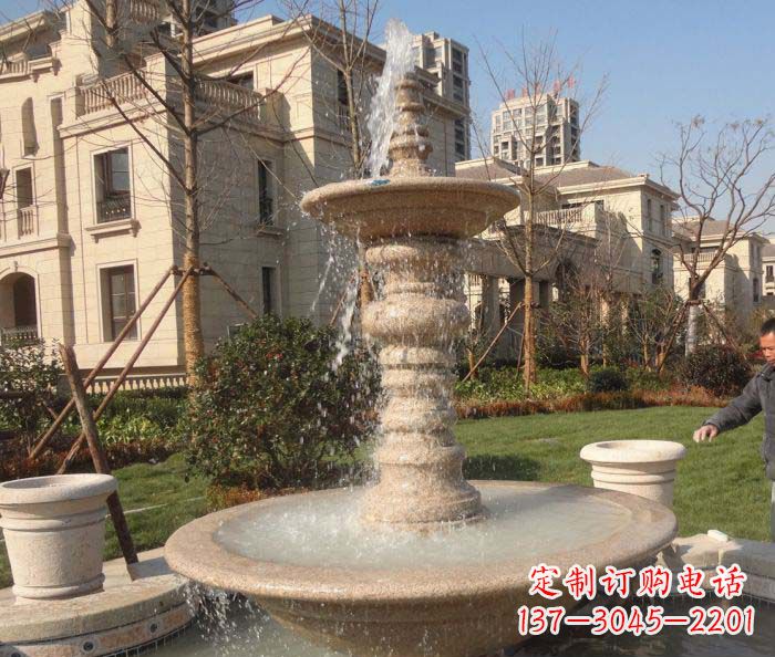 辽宁小区景观多层喷泉石雕 (2)