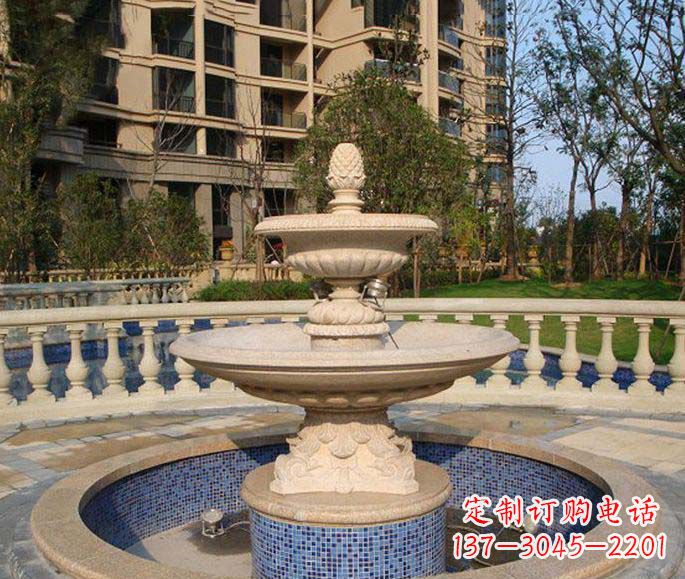 辽宁小区景观多层喷泉石雕