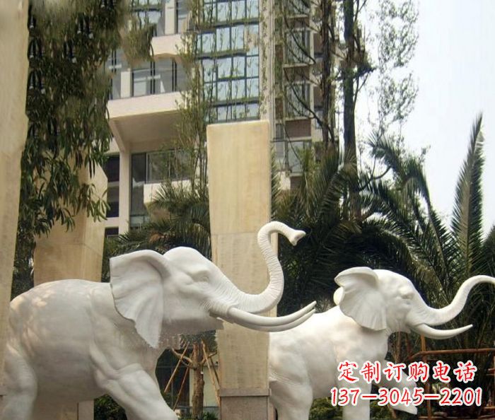 辽宁小区景观汉白玉大象石雕