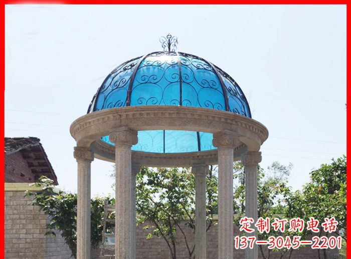 辽宁小区欧式圆顶凉亭石雕_2