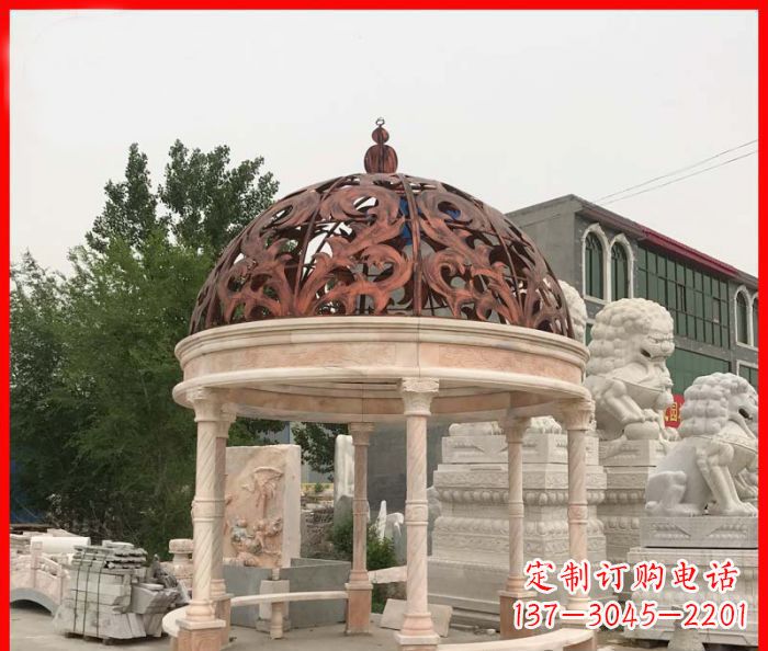 辽宁小区欧式圆顶凉亭石雕_1