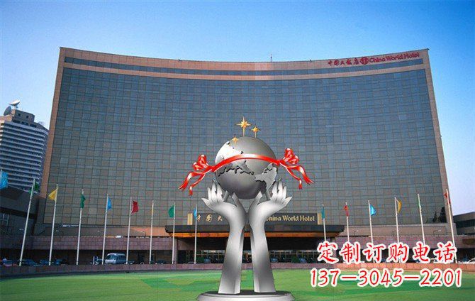 辽宁校园不锈钢双手捧地球雕塑