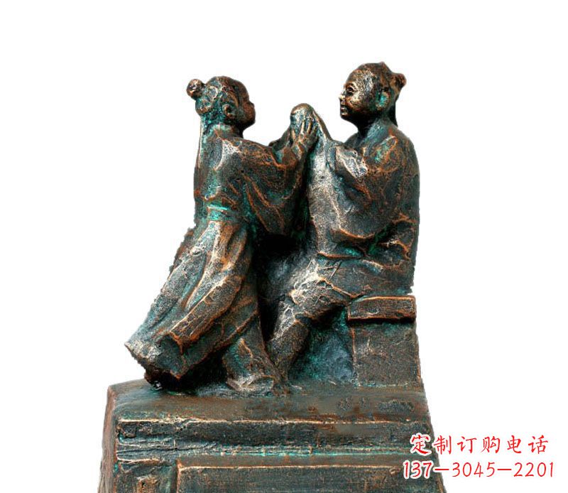 辽宁校园古代孔融让梨人物铜雕
