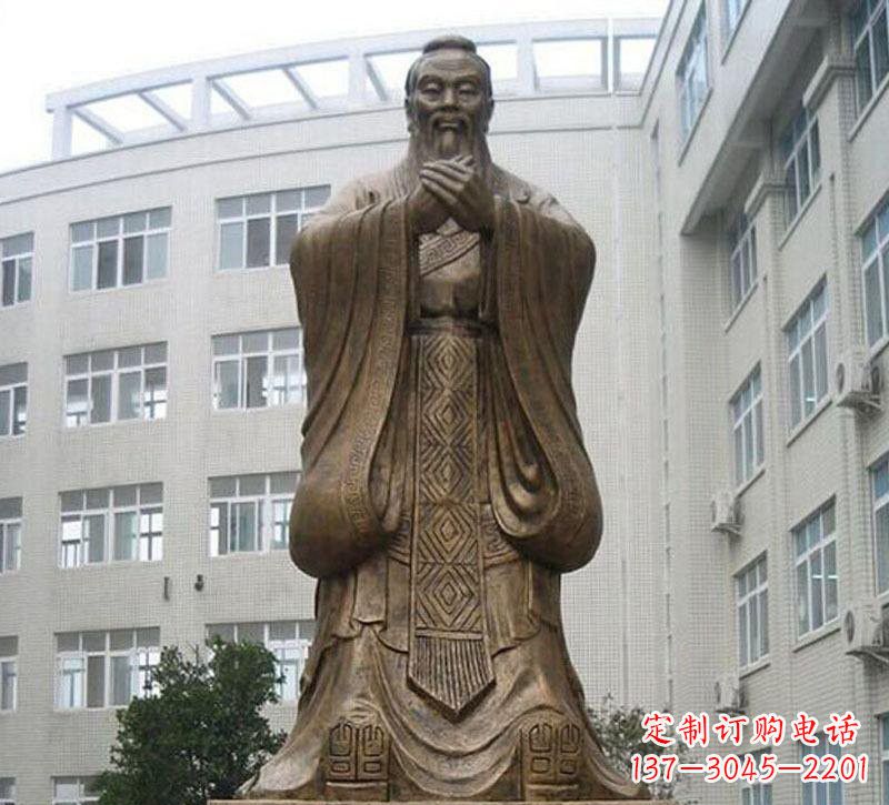 辽宁校园孔子铜雕222